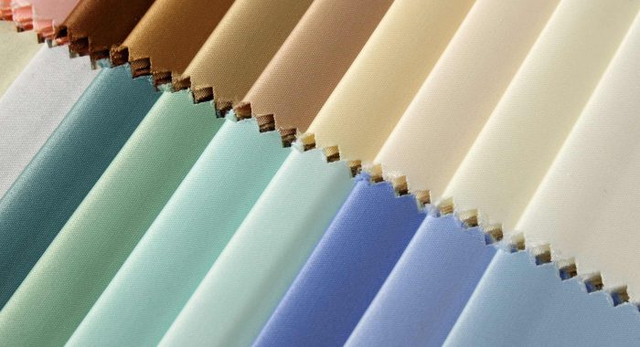 detail of color fabric texture samples