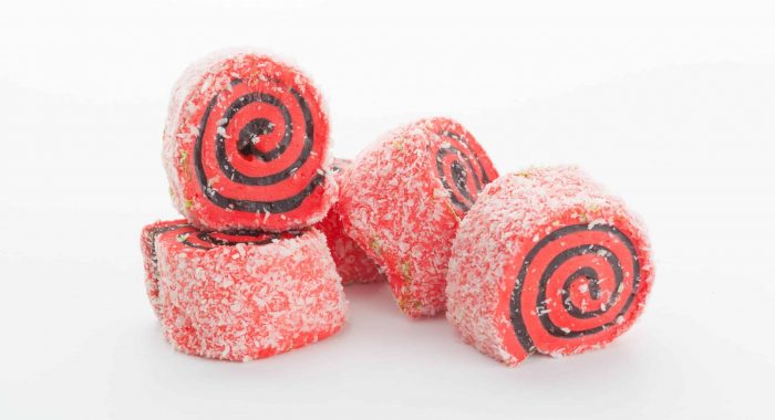 Tasty Turkish delight isolated on white