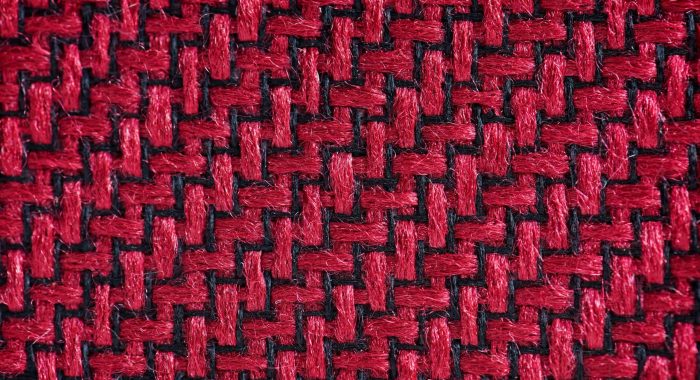 Red fabric closeup