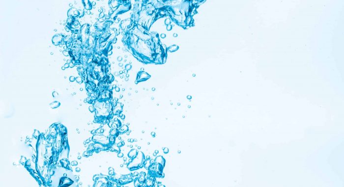 Bubbles in blue water background.