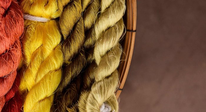 colorful of silk yarn for ready to weaving