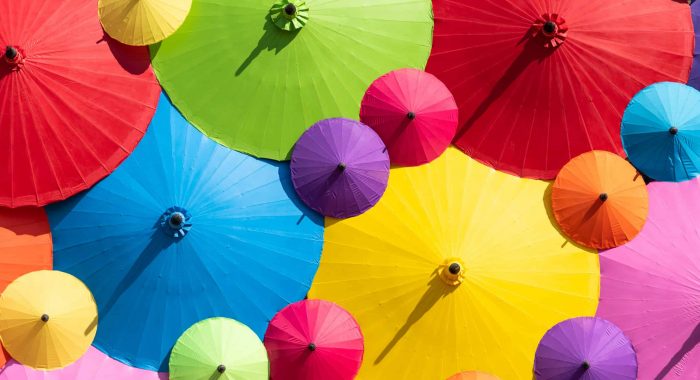 Umbrella colorful Bright light